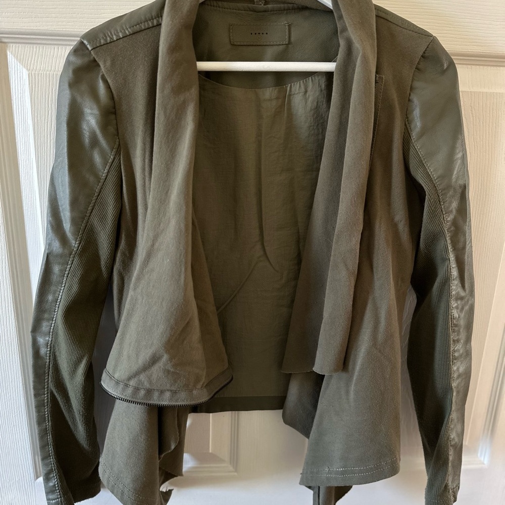 Blank NYC Olive Green Draped Jacket